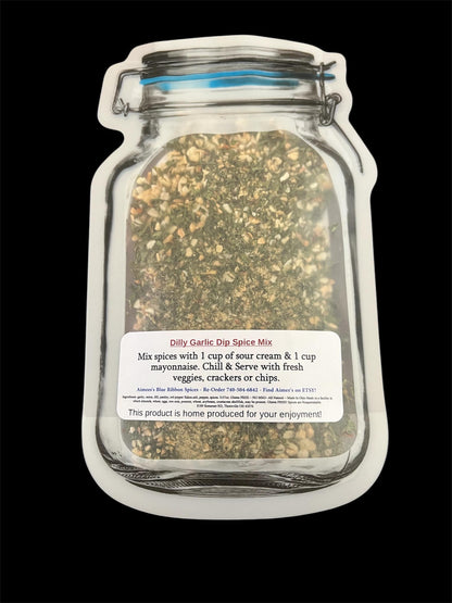 Dilly Garlic Dip Spice Mixes "Value Three Pack Bulk Savings” So GOOD! You'll need 3 - Chip Dip - Veggie Dip - Gluten Free - TOP Seller -Gift