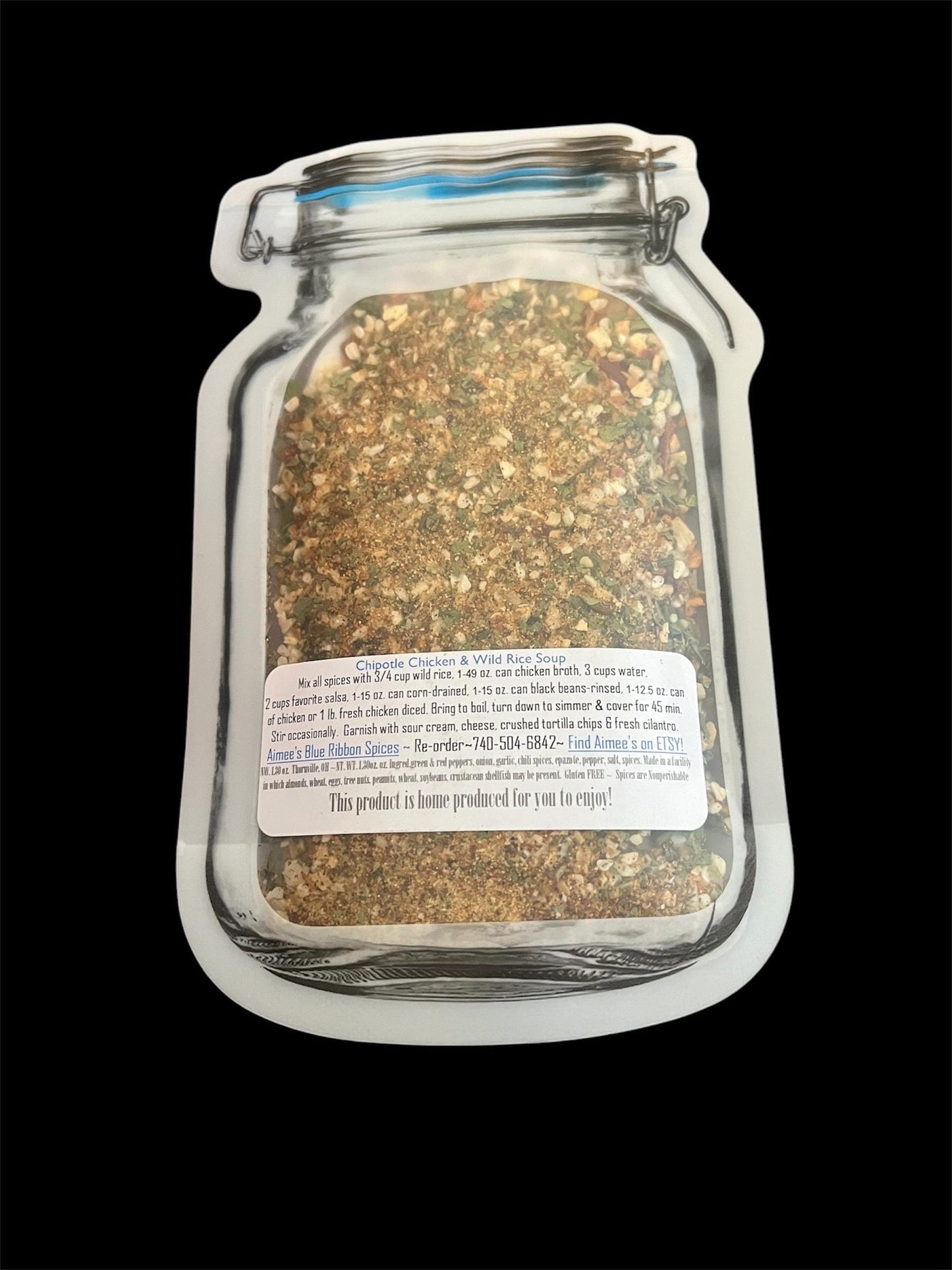 Chipotle Chicken & Wild Rice Soup NO SALT  Spice Seasoning Mix “Value 3 Pack Bulk Savings”