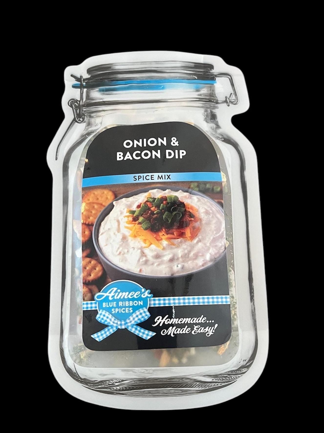 Onion and Bacon Dip** Spice Seasoning Mix (NO SALT) - Chip Dip - Party Dip - Great Gift Idea - Appetizer ~ Gift Basket ~ Sour Cream ~