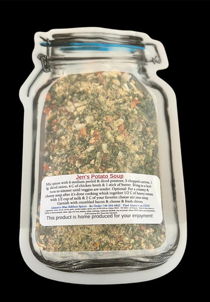 Jens Potato Soup Mix and Recipe** Creamy Comfort Food Spice Seasoning Mix EASY !TOP! Seller Cheesy Potato Soup ~ Gift Basket Giving ~ Creamy