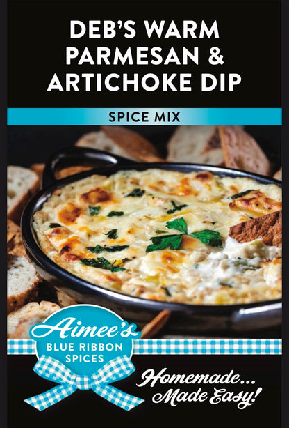 Deb’s Warm Parmesan & Artichoke Dip NO SALT  Spice Seasoning Mixes "Value Three Pack Bulk Savings 3 Pack!" Spice Mix Gluten FREE Add Spinach