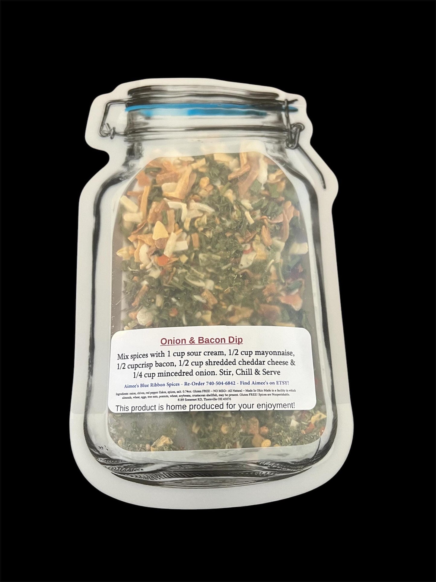 Onion and Bacon Dip** Spice Seasoning Mix Chip Dip Dry Spice Mix