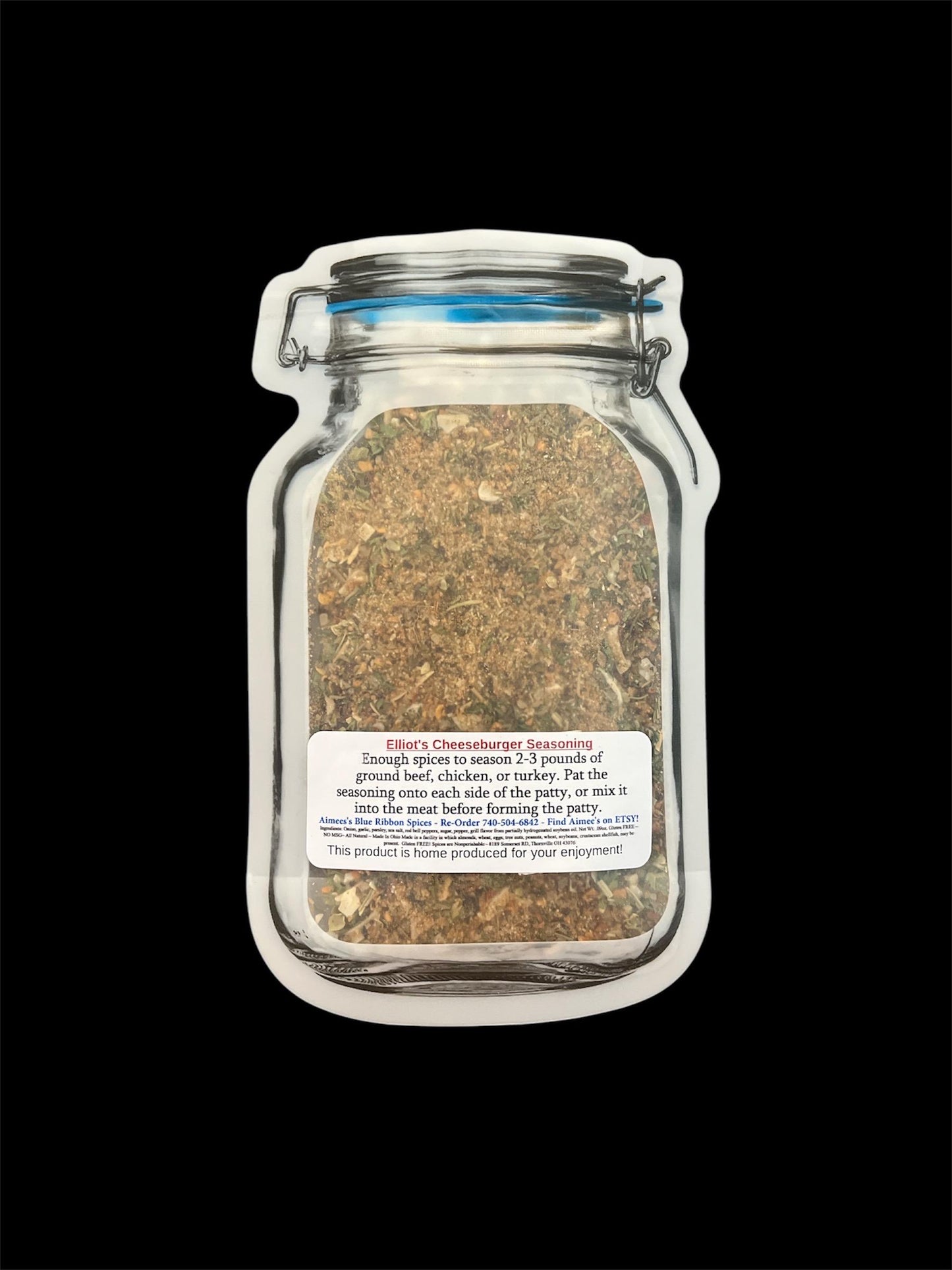 Elliot’s Cheeseburger Beef Seasoning Spice Mix ~ NEW! Hamburgers- Cook Out - Grilling - Summer - Gourmet - Patties - No! Gluten -  No MSG -