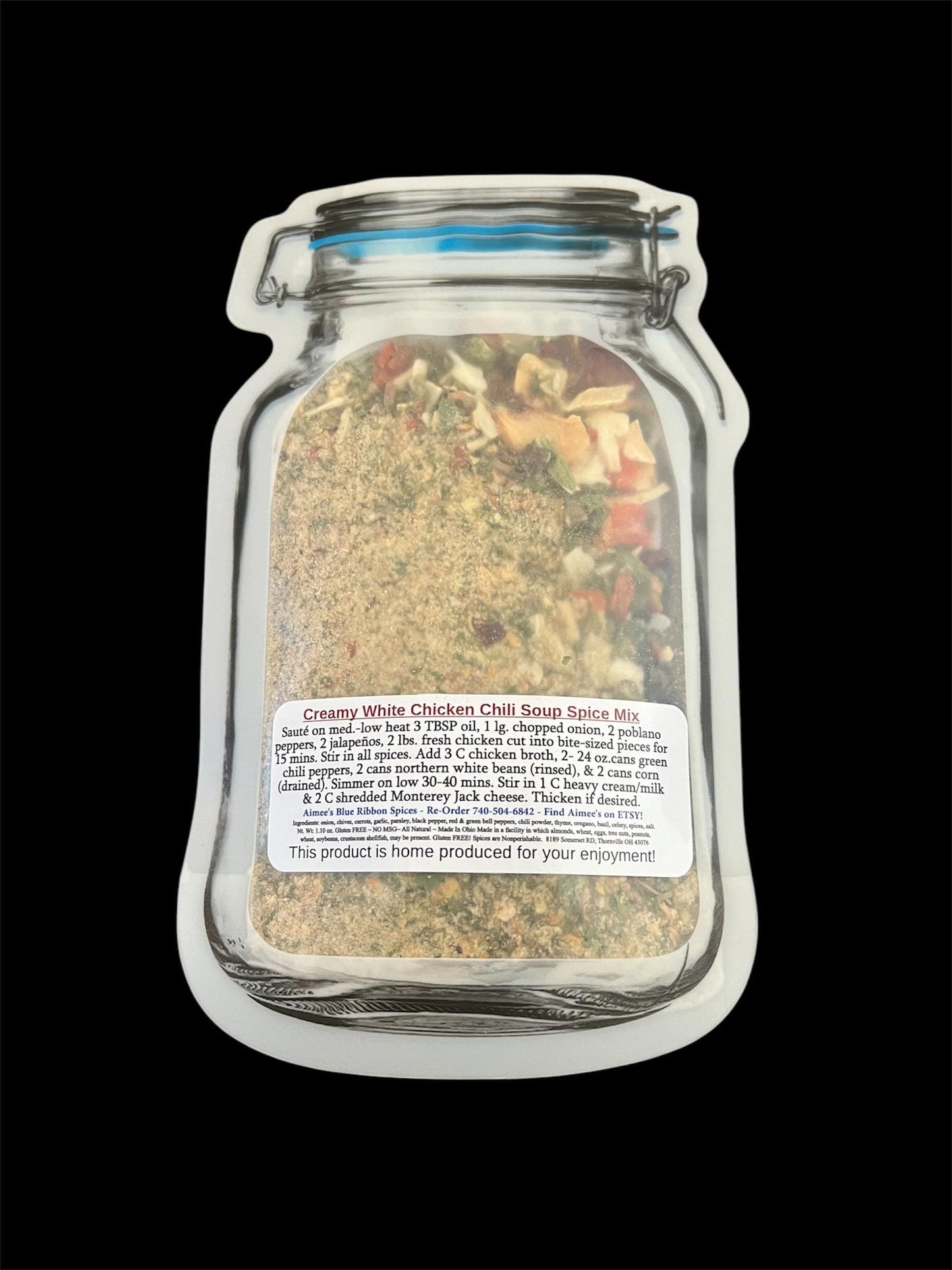 Creamy White Chicken Chili** Chili Seasoning Spice Mix ~ Fast Seller! ~ Northern White Beans ~ Makes a LARGE Recipe ~ Family Favorite ~ YUM