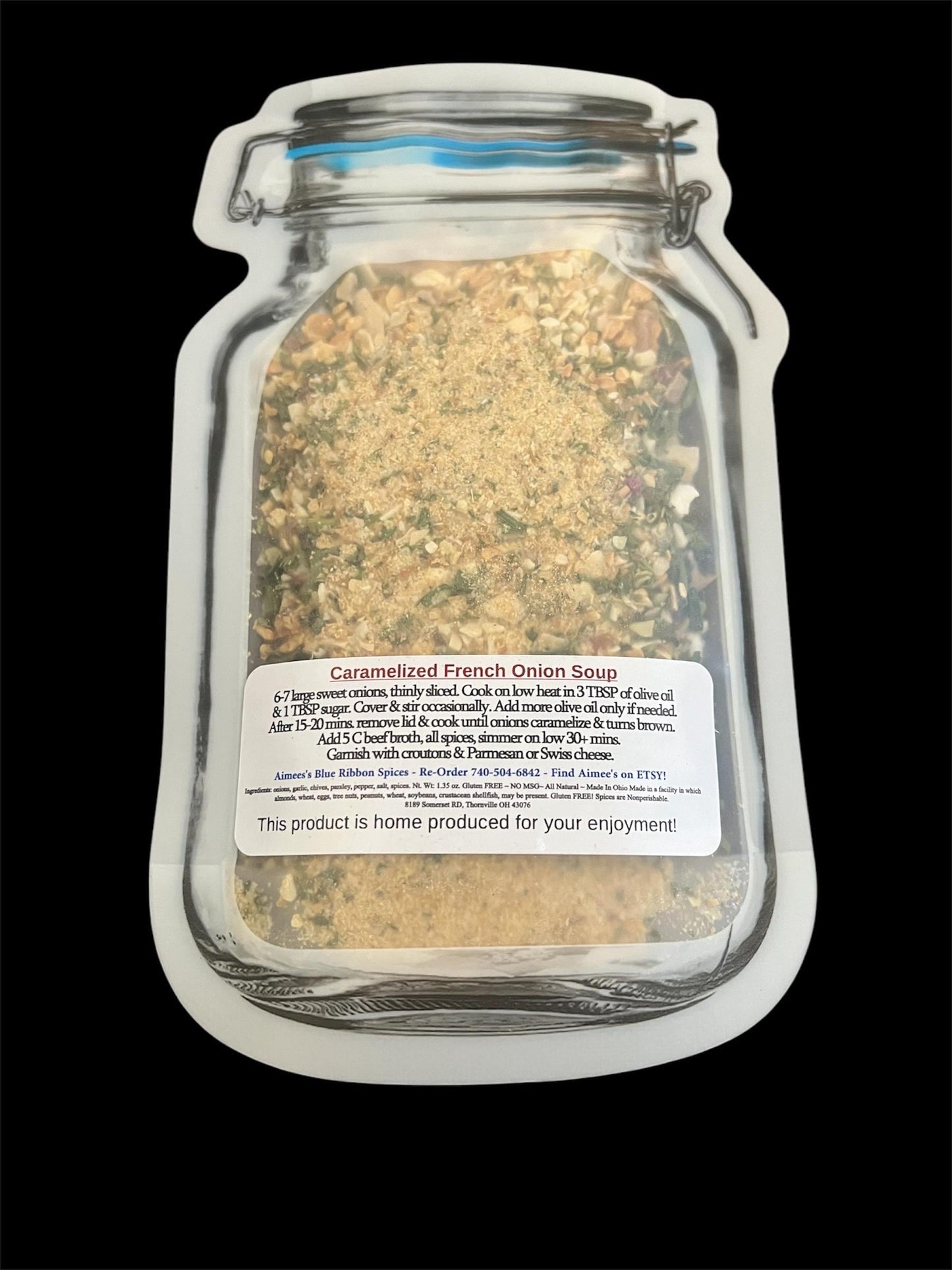 Caramelized French Onion Soup** Spice Seasoning Mix- Parmesan Cheese -Sweet Onions Soup and Sandwich- Crowd Favorite -Great for Gift Baskets