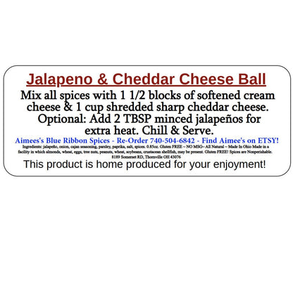 Jalapeno & Cheddar Cheese Ball Spice Mixes Value 3 Pack Bulk Savings Makes LARGE Cheese Ball~Great for Gift Giving~Cream Cheese ~Gluten Free