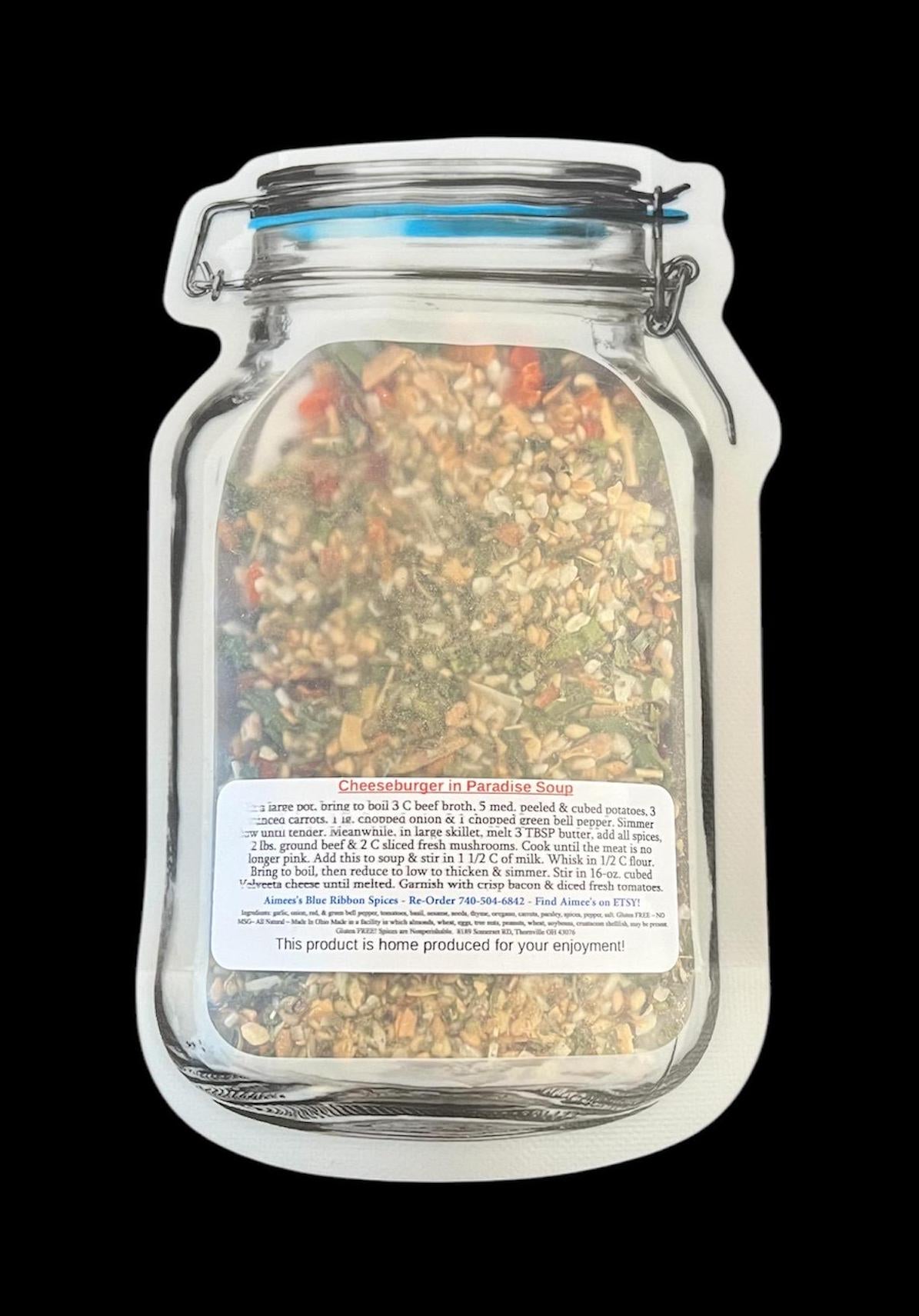 Cheeseburger In Paradise Soup Spice Seasoning Mix “Value 3 Pack Bulk Savings” 3 Soup Mix Packets - Hearty Family Meal - Crowd Favorite - YUM