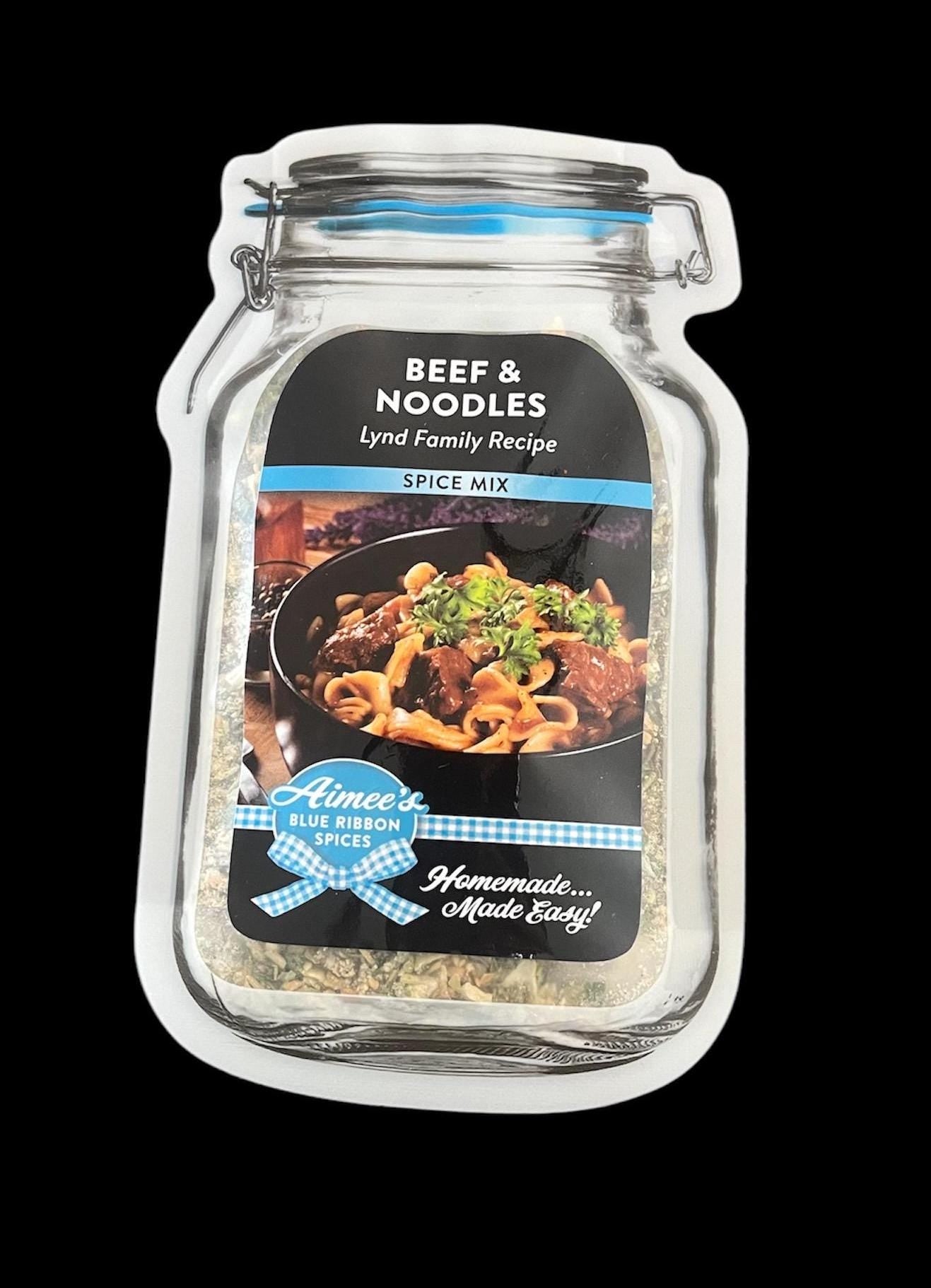 Beef & Noodle Dinner Lynd Family Spice Recipe - Seasoning Mix “Value 3 Pack Bulk Savings” Amish Noodles-Family Meal-Crock Pot - Gift Giving