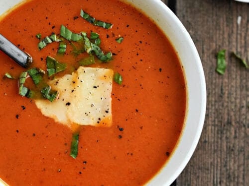 Fiery Roasted Tomato Soup* Spicy! Soup Spice Mix Roma Heirloom Beefsteak Early Girl  Parmesan Cheese Crackers Family Size Gluten Free Spices