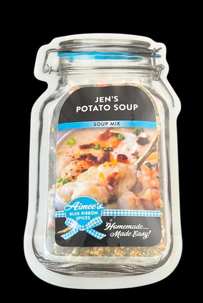 Soup Lovers 4 Pack Spice Mixes Favorites Gift Wrapped ~ 4 Packets of Jens Potato, Chipotle Chicken, Caramelized Onion, Stuffed Bell Pepper