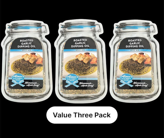 Roasted Garlic Dipping Oil/ Butter Spread Spice Mix “Value 3 Pack Bulk Savings” 3 Spice Packets -Olive Oil - Garlic Bread Butter Spread Gift