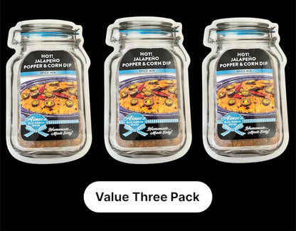 Hot! Jalapeño Popper & Corn Dip NO SALT Spice Mix “Value 3 Pack Bulk Savings” 3 Mixes Gluten Free #1 TOP Seller Party Favorite Additive Yum