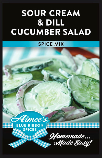 Sour Cream and Dill Cucumber Salad Spice Mix Value 3 Pack Bulk Savings- Creamy Fresh Cucumber Summer Year Around Salad -Makes a large Recipe