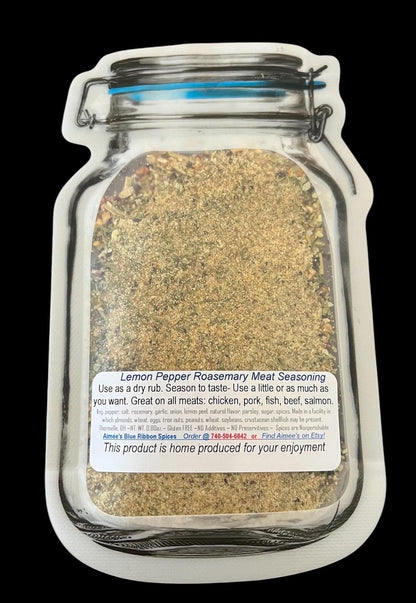 Lemon Pepper & Rosemary Chicken Spices and Herbs Seasoning Mix For Roasting ~ Grilling ~ Baking ~ Gift Giving ~ Dry Spice Mix -Gluten Free