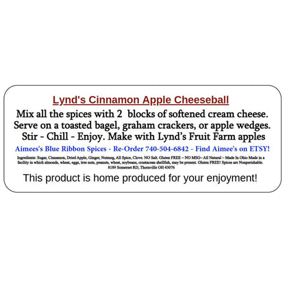 Cinnamon Apple Pie Cheese Ball ~ LYND Family Recipe Spice Seasoning  Mix