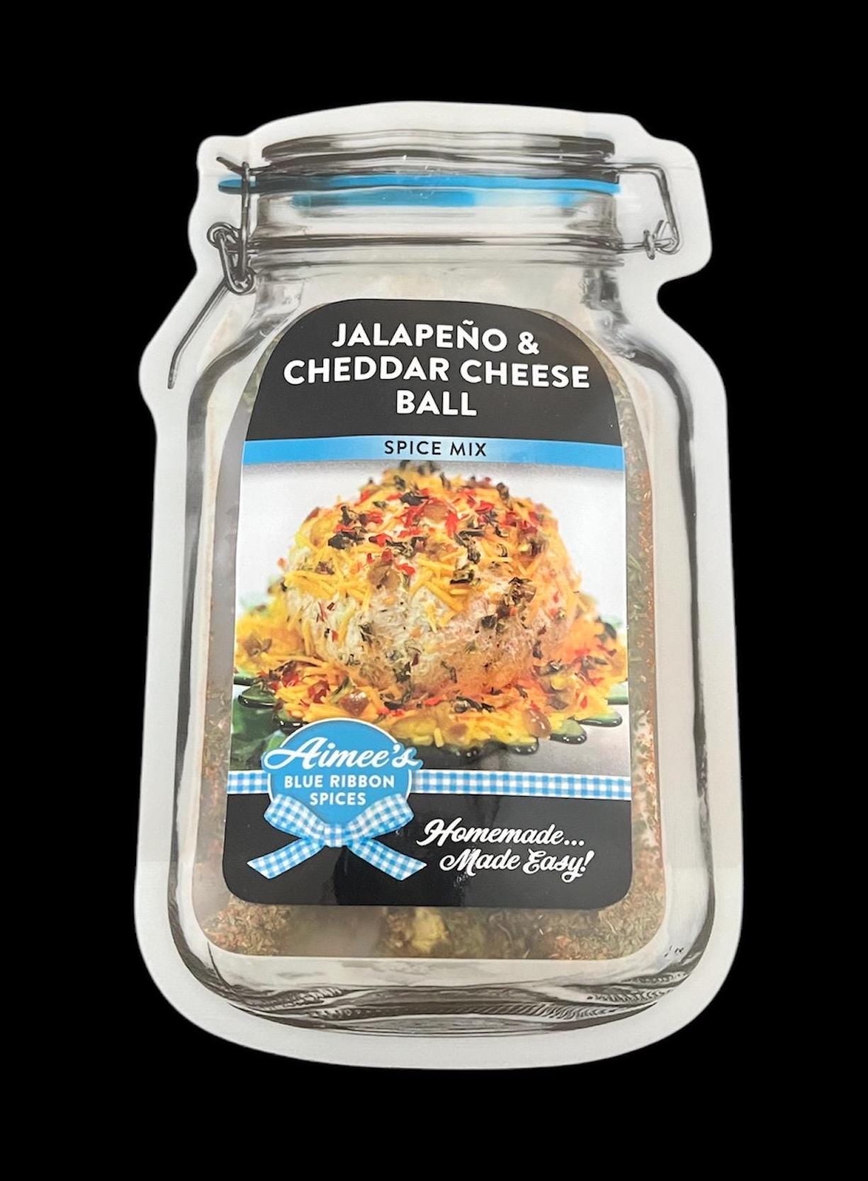 Jalapeno & Cheddar Cheese Ball** Spice Seasoning Mix -Party Appetizer Favorite -Spices are Gluten Free Large Cheese Ball - Perfectly Spicy
